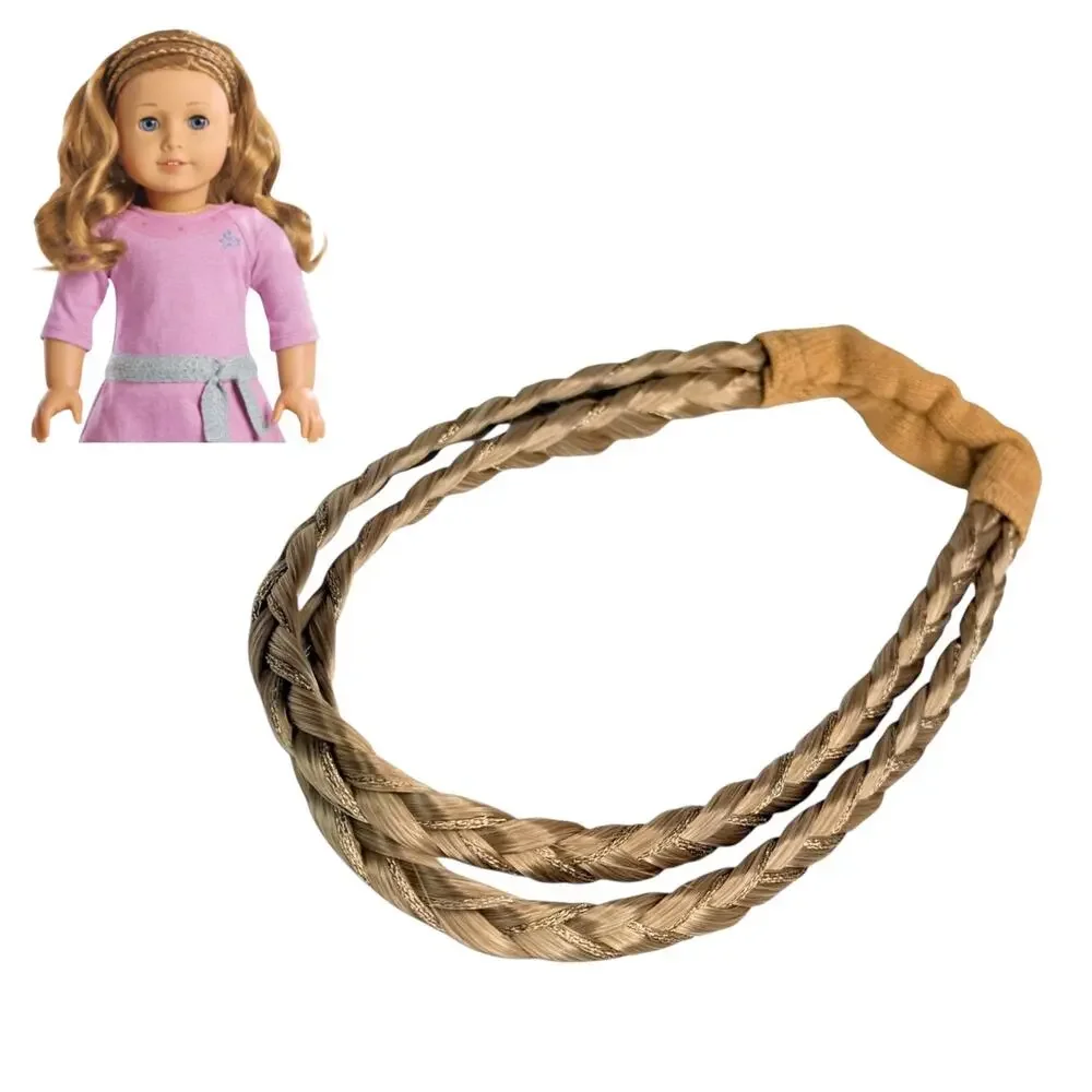 American Girl Double Braid Hair Band Gold Glitter Doll Dos Headband Blonde